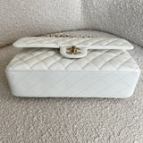 CHANEL Handbag 21A White Caviar Quilted Classic Flap Medium LGHW - Redeluxe