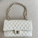 CHANEL Handbag 21A White Caviar Quilted Classic Flap Medium LGHW - Redeluxe