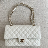 CHANEL Handbag 21A White Caviar Quilted Classic Flap Medium LGHW - Redeluxe