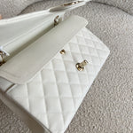 CHANEL Handbag 21A White Caviar Quilted Classic Flap Medium LGHW - Redeluxe