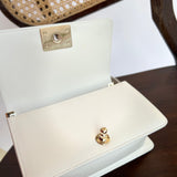 CHANEL Handbag 21A White Caviar Quilted Small Boy Bag LGHW - Redeluxe
