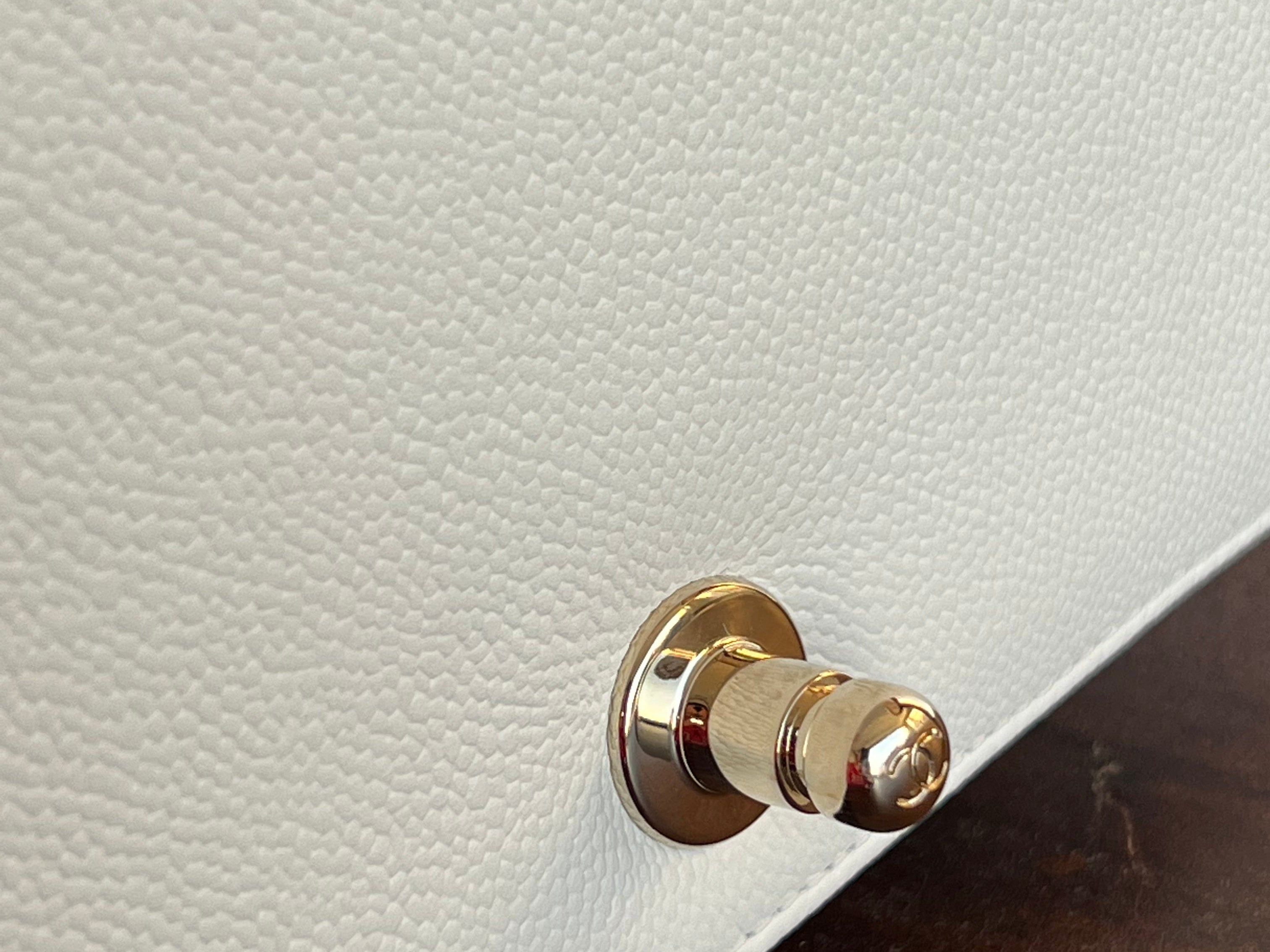 CHANEL Handbag 21A White Caviar Quilted Small Boy Bag LGHW - Redeluxe