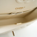 CHANEL Handbag 21A White/ Ivory Caviar Quilted Classic Flap Medium Light Gold Hardware - Redeluxe