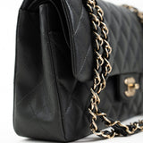 CHANEL Handbag 21B Grey Caviar Quilted Classic Flap Medium Light Gold Hardware - Redeluxe