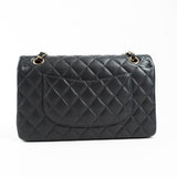 CHANEL Handbag 21B Grey Caviar Quilted Classic Flap Medium Light Gold Hardware - Redeluxe