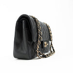 CHANEL Handbag 21B Grey Caviar Quilted Classic Flap Medium Light Gold Hardware - Redeluxe