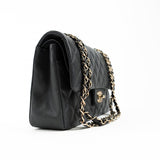 CHANEL Handbag 21B Grey Caviar Quilted Classic Flap Medium Light Gold Hardware - Redeluxe