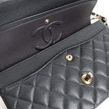 CHANEL Handbag 21B Grey Caviar Quilted Classic Flap Medium Light Gold Hardware - Redeluxe