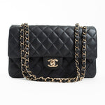 CHANEL Handbag 21B Grey Caviar Quilted Classic Flap Medium Light Gold Hardware - Redeluxe