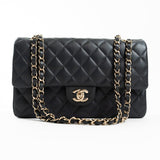 CHANEL Handbag 21B Grey Caviar Quilted Classic Flap Medium Light Gold Hardware - Redeluxe