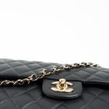 CHANEL Handbag 21B Grey Caviar Quilted Classic Flap Medium Light Gold Hardware - Redeluxe