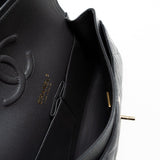 CHANEL Handbag 21B Grey Caviar Quilted Classic Flap Medium Light Gold Hardware - Redeluxe