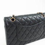 CHANEL Handbag 21B Grey Caviar Quilted Classic Flap Medium Light Gold Hardware - Redeluxe