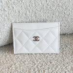 CHANEL Handbag 21B White Caviar Quilted Card Holder LGHW - Redeluxe