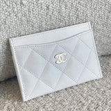 CHANEL Handbag 21B White Caviar Quilted Card Holder LGHW - Redeluxe