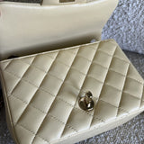 CHANEL Handbag 21C Mini Square Yellow Lambskin Quilted Single Flap LGHW - Redeluxe