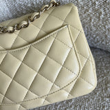 CHANEL Handbag 21C Mini Square Yellow Lambskin Quilted Single Flap LGHW - Redeluxe