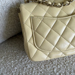 CHANEL Handbag 21C Mini Square Yellow Lambskin Quilted Single Flap LGHW - Redeluxe