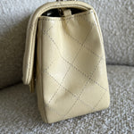 CHANEL Handbag 21C Mini Square Yellow Lambskin Quilted Single Flap LGHW - Redeluxe