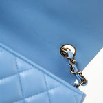 CHANEL Handbag 21C Sky Blue Lambskin Quilted Mini Rectangular Flap Light Gold Hardware - Redeluxe