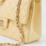 CHANEL Handbag 21C Yellow Lambskin Quilted Classic Flap Small Light Gold Hardware - Redeluxe