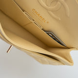 CHANEL Handbag 21C Yellow Lambskin Quilted Classic Flap Small Light Gold Hardware - Redeluxe