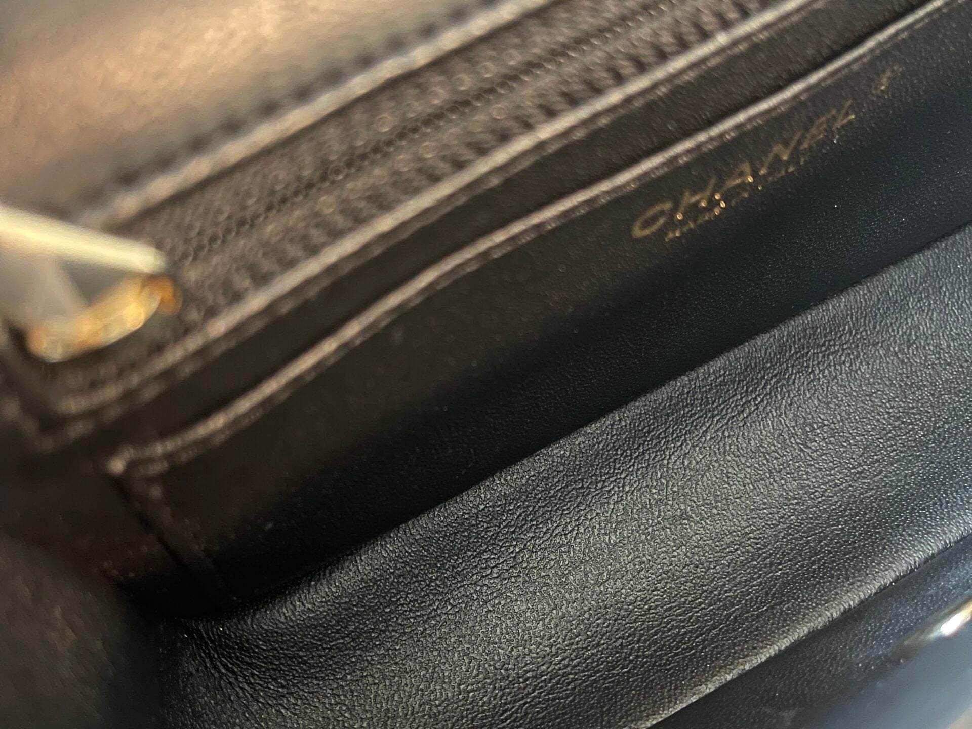 CHANEL Handbag 21K Black Lambskin Quilted Mini Rectangular Single Flap Light Gold Hardware - Redeluxe