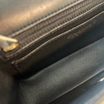 CHANEL Handbag 21K Black Lambskin Quilted Mini Rectangular Single Flap Light Gold Hardware - Redeluxe