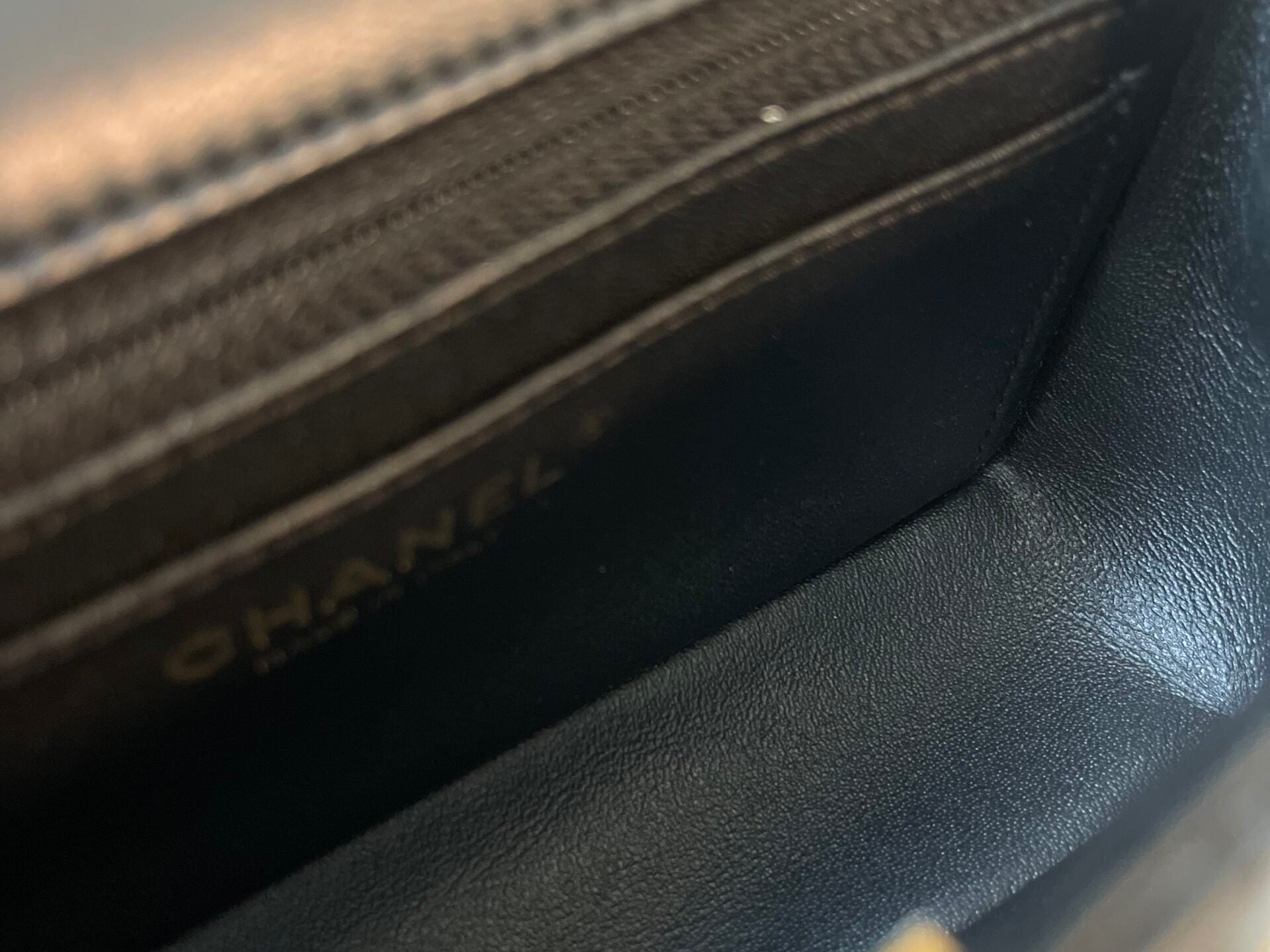 CHANEL Handbag 21K Black Lambskin Quilted Mini Rectangular Single Flap Light Gold Hardware - Redeluxe