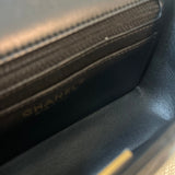 CHANEL Handbag 21K Black Lambskin Quilted Mini Rectangular Single Flap Light Gold Hardware - Redeluxe