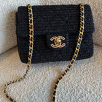CHANEL Handbag 21K Black Symphony Tweed Single Flap Bag - Redeluxe