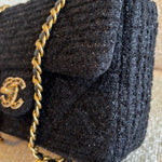 CHANEL Handbag 21K Black Symphony Tweed Single Flap Bag - Redeluxe
