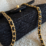 CHANEL Handbag 21K Black Symphony Tweed Single Flap Bag - Redeluxe