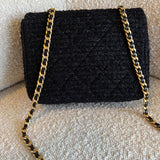 CHANEL Handbag 21K Black Symphony Tweed Single Flap Bag - Redeluxe