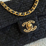 CHANEL Handbag 21K Black Symphony Tweed Single Flap Bag - Redeluxe