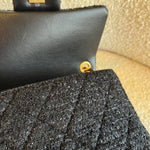 CHANEL Handbag 21K Black Symphony Tweed Single Flap Bag - Redeluxe
