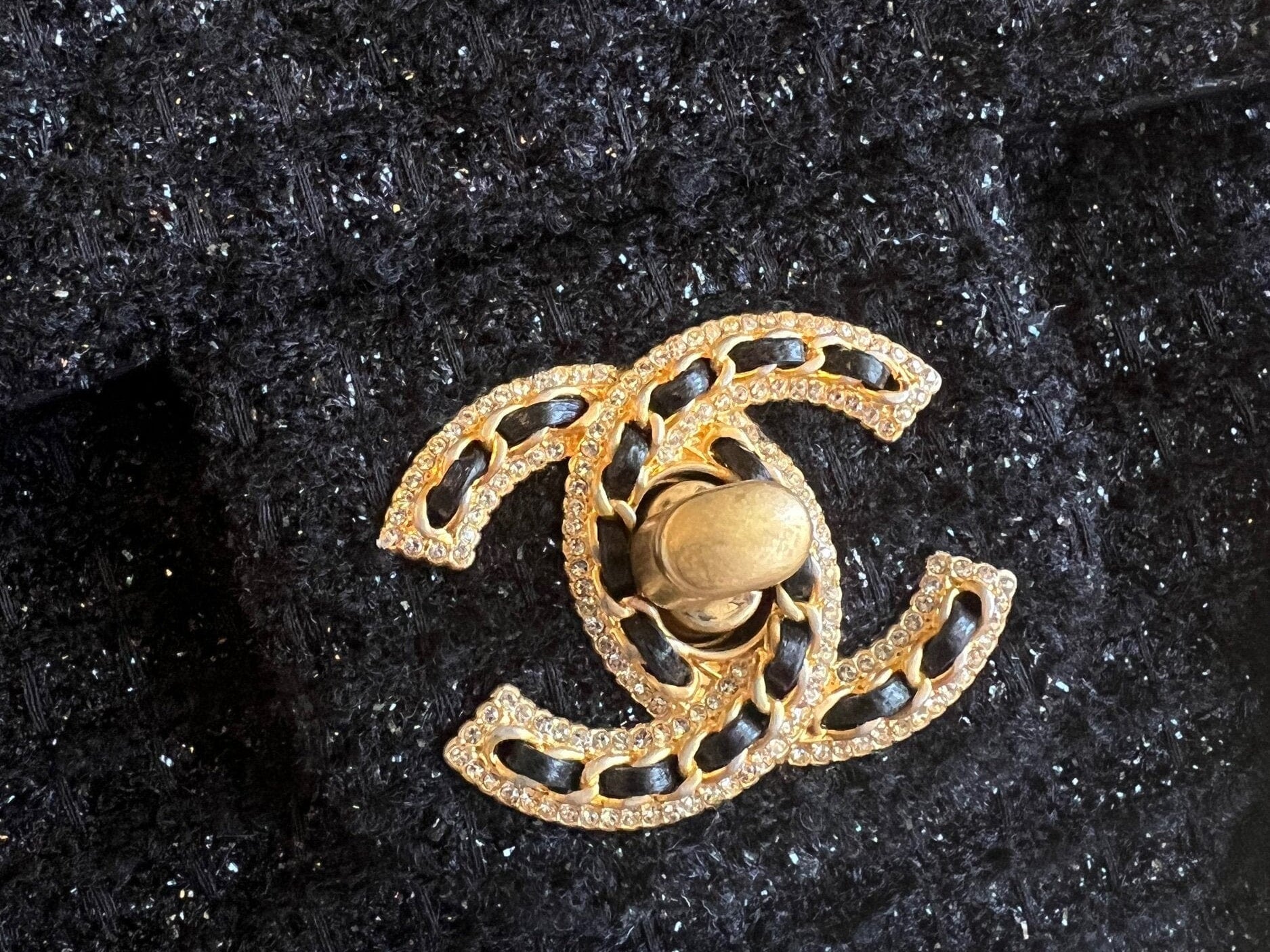 CHANEL Handbag 21K Black Symphony Tweed Single Flap Bag - Redeluxe