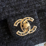 CHANEL Handbag 21K Black Symphony Tweed Single Flap Bag - Redeluxe