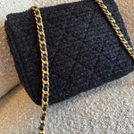 CHANEL Handbag 21K Black Symphony Tweed Single Flap Bag - Redeluxe