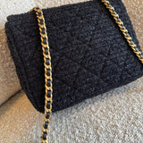 CHANEL Handbag 21K Black Symphony Tweed Single Flap Bag - Redeluxe