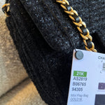 CHANEL Handbag 21K Black Symphony Tweed Single Flap Bag - Redeluxe