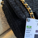 CHANEL Handbag 21K Black Symphony Tweed Single Flap Bag - Redeluxe