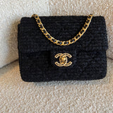 CHANEL Handbag 21K Black Symphony Tweed Single Flap Bag - Redeluxe