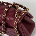 CHANEL Handbag 21K Burgundy Lambskin Quilted Mini Square Flap - Redeluxe