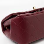 CHANEL Handbag 21K Burgundy Lambskin Quilted Mini Square Flap - Redeluxe