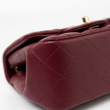 CHANEL Handbag 21K Burgundy Lambskin Quilted Mini Square Flap - Redeluxe