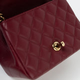 CHANEL Handbag 21K Burgundy Lambskin Quilted Mini Square Flap - Redeluxe