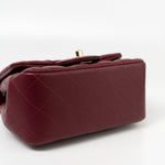 CHANEL Handbag 21K Burgundy Lambskin Quilted Mini Square Flap - Redeluxe