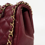 CHANEL Handbag 21K Burgundy Lambskin Quilted Mini Square Flap - Redeluxe