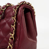 CHANEL Handbag 21K Burgundy Lambskin Quilted Mini Square Flap - Redeluxe